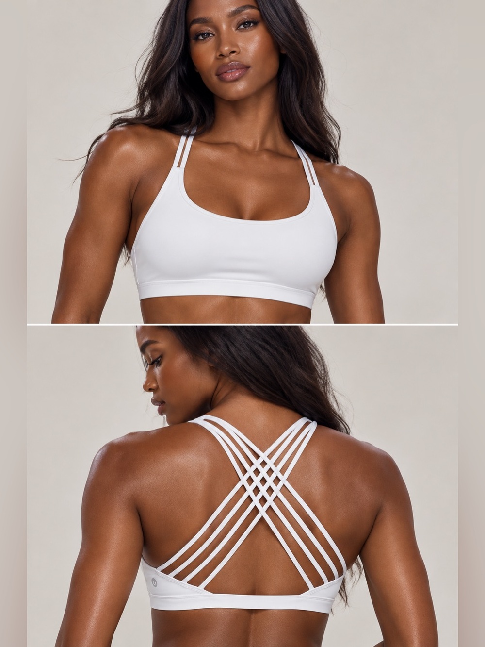 CRZ YOGA White Strappy Crisscross Sports Bra